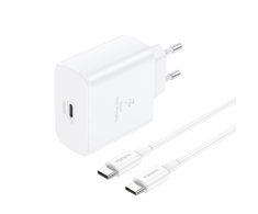 Foneng EU62 USB-C 45W maitinimo įkroviklis + USB-C laidas (baltas)