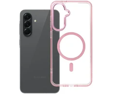 Oem Dėklas na Samsung A56 Frame Clear Hybrid Mag Cover suderinamas su MagSafe pudra rožine spalva
