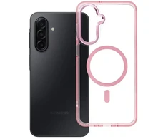 Oem Dėklas na Samsung A17 / A18 Frame Clear Hybrid Mag Cover suderinamas su MagSafe pudra rožine