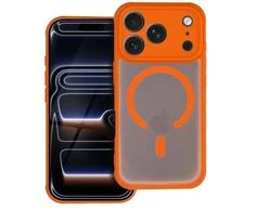OEM dėklas, skirtas iPhone 16 PRO MAX, visiškai matinis, MagSafe, oranžinis