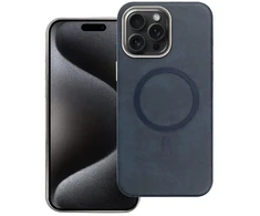 OEM dėklas, skirtas iPhone 15 PRO MAX, „Gentleman Mag Cover“, suderinamas su „MagSafe“, tamsiai mėlynas