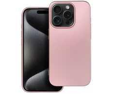 OEM dėklas, skirtas iPhone 15 PRO, metalinės rožinės spalvos