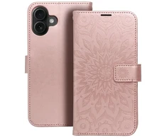 OEM atverčiamas dėklas iPhone 16 PLUS Mezzo Book mandala rožių auksinis