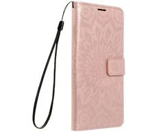 Oem MEZZO Book dėklas skirtas Samsung Galaxy S23 Ultra mandala rožinio aukso spalvos
