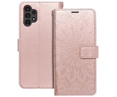 Oem MEZZO Book dėklas skirtas Samsung Galaxy A13 4G mandala rožinio aukso spalvos