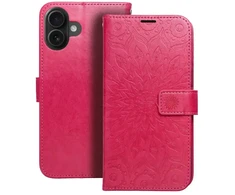 OEM atverčiamas dėklas, skirtas iPhone 16 PLUS, Mezzo Book, mandala, rausvai raudona spalva