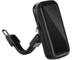 OEM motociklo laikiklis mobiliajam telefonui, atsparus vandeniui su užtrauktuku (6,4" - 8") juodas