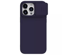 Dėklas Nillkin CamShield Silky Silicone Apple iPhone 15 Pro tamsiai violetinis