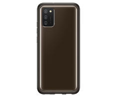 Dėklas QA026TBE Soft Clear Cover for Samsung Galaxy A02S Juodas (Juodas)