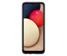 Dėklas QA026TBE Soft Clear Cover for Samsung Galaxy A02S Juodas (Juodas)
