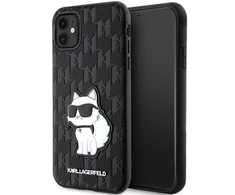 Karl Lagerfeld dėklas, skirtas iPhone 11 / Xr KLHCN61SAKHPCK juodos spalvos Saffiano Monogram Choupette