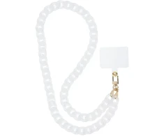 OEM PANAMA LONG telefono virvelė, telefono pakabukas / laido ilgis 80 cm (40 cm kilpoje) / ant kaklo - baltas