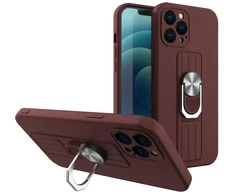 Hurtel Ring silikoninis dėklas skirtas iPhone 12 mini, rudas