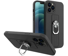Hurtel Ring silikoninis dėklas skirtas iPhone 13 mini, juodas
