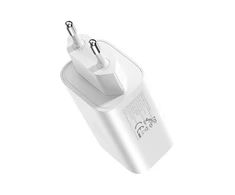Rock laidinis įkroviklis Ice2Cube GaN – USB + 2xType C – PD 65W 3A baltos spalvos