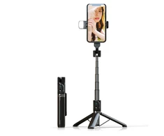 Oem Topt Asmenukių lazda – su atjungiamu bluetooth nuotoliniu valdymu, tripod and LED light – P90D juodos spalvos