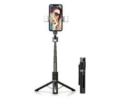 Oem Topt Asmenukių lazda – su atjungiamu bluetooth nuotoliniu valdymu, tripod and 2 LED lights – P96D-2 juodos spalvos