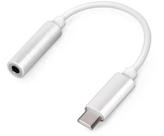 Oem Setty adapter USB-C - audio jack 3,5mm baltas