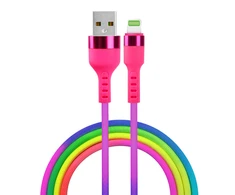 TelForceone Setty USB - Lightning kabelis 1,2 m 2,1A KNA-L-1.22.113 vaivorykštė
