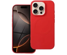 OEM dėklas, skirtas „iPhone 16 PRO“ silikoniniam „Mag“ dėklui, suderinamas su „MagSafe“ (didele skylute), raudonas