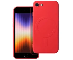 Oem Originalus „iPhone 7 / 8 / SE 2020 / SE 2022“ silikoninis dėklas, suderinamas su „MagSafe“ (fotoaparato apsauga), raudonas