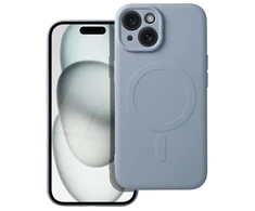 OEM dėklas, skirtas „iPhone 15“ silikoniniam „Mag“ dėklui, suderinamas su „MagSafe“ (fotoaparato apsauga), šviesus mėlynas