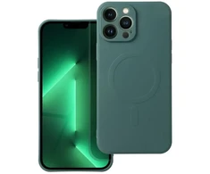 OEM dėklas, skirtas iPhone 13 PRO silikoniniam Mag dėklui, suderinamas su MagSafe (fotoaparato apsauga), tamsi žalia
