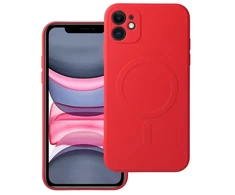 Oem Originalus „iPhone 11“ silikoninis dėklas, suderinamas su „MagSafe“ (fotoaparato apsauga), raudonas