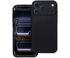 OEM dėklas, skirtas iPhone 17 Pro Max / 18 Pro Max (žemas kameros kraštas), minkštas, juodas