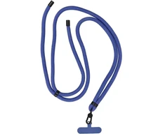 OEM SWING (8 mm) telefono virvelė, reguliuojamo ilgio telefono pakabukas / laido ilgis 165 cm (maks. 82,5 cm kilpoje) / ant peties arba kaklo - tamsi mėlyna