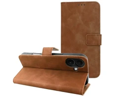 OEM atverčiamas dėklas, skirtas iPhone 16 PLUS, „Tender Book“ ruda spalva