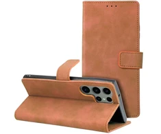 Oem TENDER Book dėklas skirtas Samsung Galaxy S23 Ultra rudos spalvos