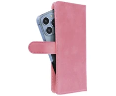 Oem Universal book dėklas COMMON dydis S skirtas Apple iPhone 12 / 13 / Samsung Galaxy S6 / A5 2016 / XCOVER 4 / S22 / HUAWEI P8 2017 rožinės spalvos