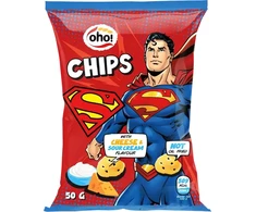 Oho Čipsi ar siera un skābā krējuma garšu SUPERMAN 50g
