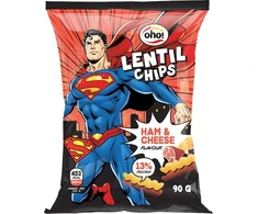 Oho Lēcu čipsi ar šķiņķa un siera garšu SUPERMAN 90g