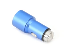 Omega automobilinis įkroviklis 2xUSB 2100mA metalinis, mėlynas (43343)