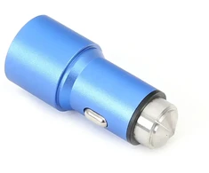 Omega automobilinis įkroviklis 2xUSB 2100mA metalinis, mėlynas (43343)
