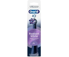 Oral B IO Radiant Baltas dantų šepetėlio keičiamos galvutės su balinančiomis skaidulomis, juodos, 4 vnt.
