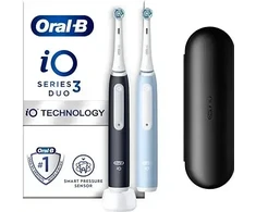 Oral B IO3 Elektrinis dantų šepetėlis DUO Juodas&amp;Mėlyna 2 Pc