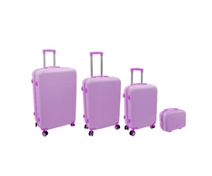 Kelioninis Affek Design ORDINETT 4 dalių lagaminų rinkinys 98L (48x29x75cm) + 60L (42x25x64cm) + 43L ( 36x23x56cm) + 15L (24x17x33cm) rožinės spalvos