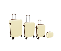 ORDINETT 4 dalių lagaminų rinkinys 98L (48x29x75cm) + 60L (42x25x64cm) + 43L (36x23x56cm) + 15L (24x17x33cm) balta