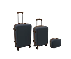 Kelioninis ORDINETT Komodos komplektas iš 3 dalių 60L (42x25x64cm) + 43L (36x23x56cm) + 15L (24x17x33cm) pilka