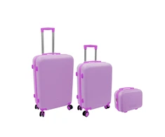 Kelioninis ORDINETT Komodos komplektas iš 3 dalių 60L (42x25x64cm) + 43L (36x23x56cm) + 15L (24x17x33cm) rožinės spalvos