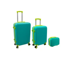 Kelioninis ORDINETT Komodos komplektas iš 3 dalių 60L (42x25x64cm) + 43L (36x23x56cm) + 15L (24x17x33cm) žalia