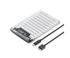 „Orico 2139U3-V1“ 2,5 colio HDD/SSD USB „Micro-B“ 5 Gb/s diskas – skaidrus