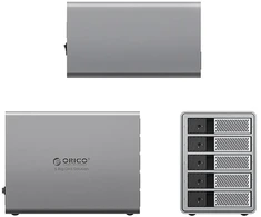 „Orico 9858T3 5 Big DAS Solution ProThunder“ diskų masyvas su „Thunderbolt 3“, skirtas 5 x 2,5 colio / 3,5 colio SATA HDD / SSD – pilkas