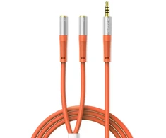 Orico AX2-10 garso kabelis 3,5 mm minijack skirstytuvas ausinėms ir mikrofonui 1 m kabelis - oranžinis