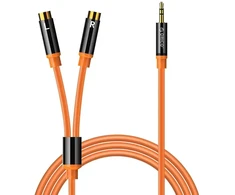 Orico AXRF audio cable mini jack 3.5 mm to 2x RCA female 3 m - oranžinis