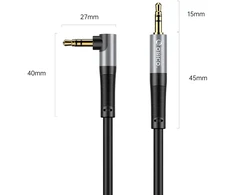 Orico AXW Mini Jack 3.5mm kištukas-kištukas kampinis garso kabelis 1m - Juodas