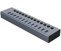 „Orico BT2U3-13AB“ šakotuvas 13x USB-A 3.0 su jungikliais – pilka